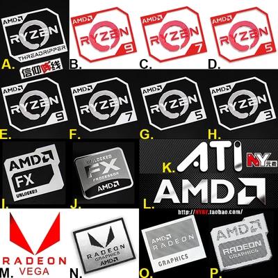 AMD Ryzen R9 R7 R5 R ݼ ΰ ƼĿ, Ʈ PC º ũž ǻͿ,   ī޶,  DIY 